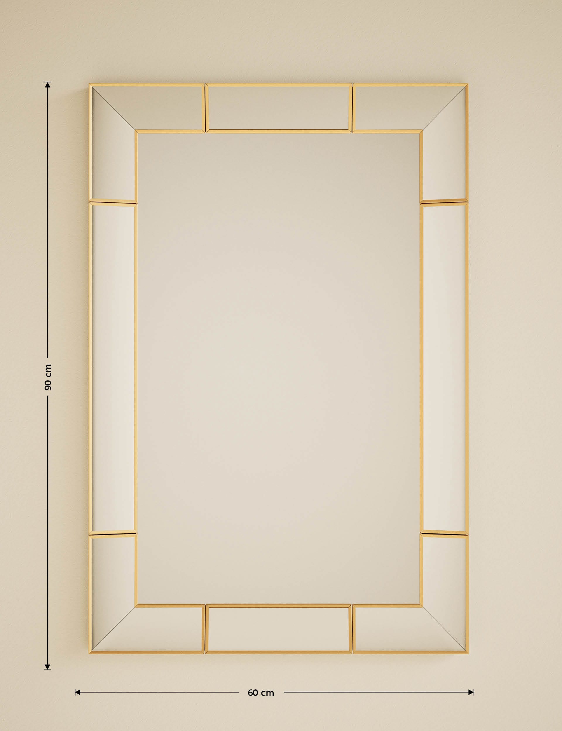 Bevelled rectangular wall mirror 10.8kg - British product