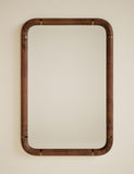 Burl wood veneer rectangular wall mirror 90cm x 60cm - British product