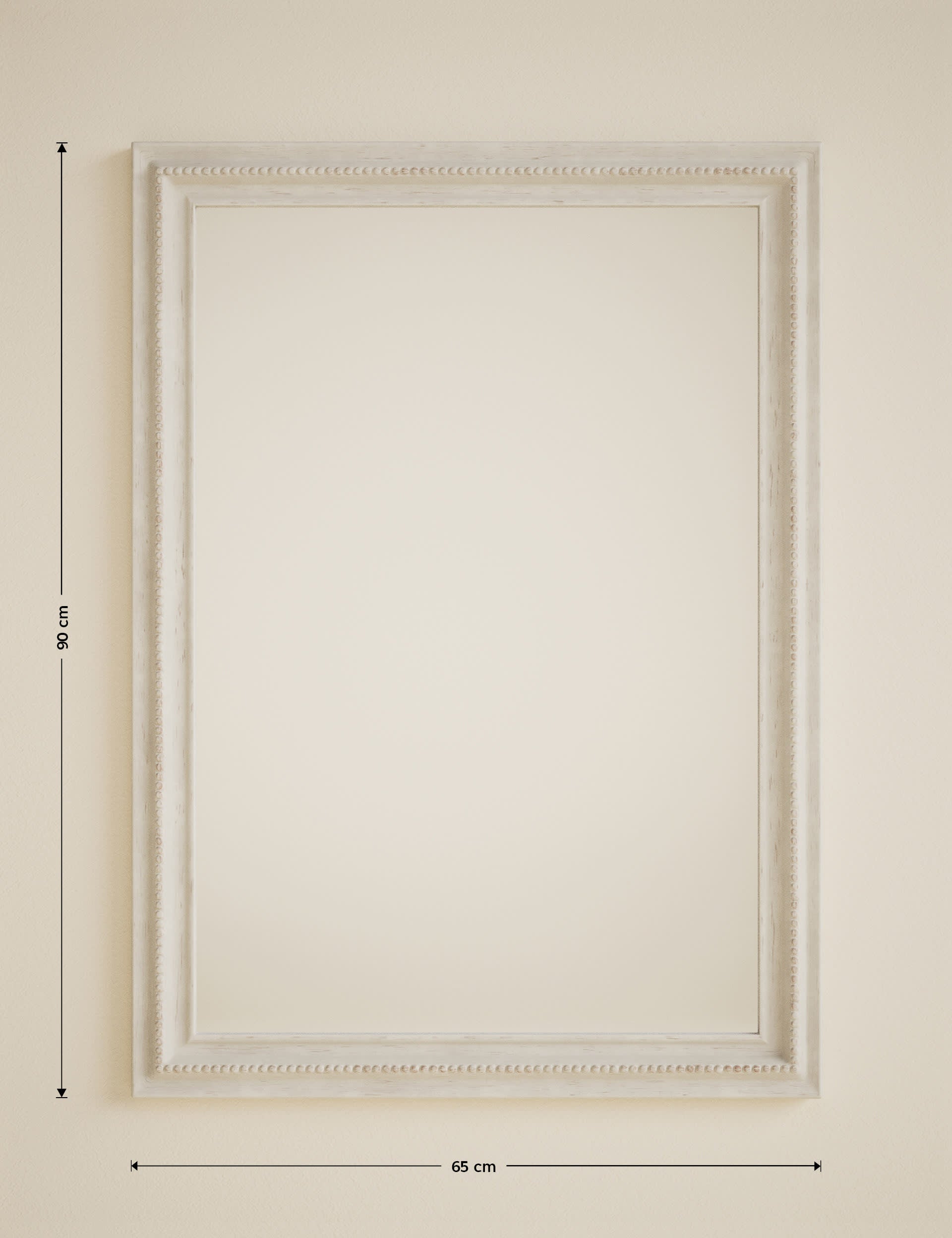 Rectangular wall mirror with wooden frame 90cm x 65cm - British product