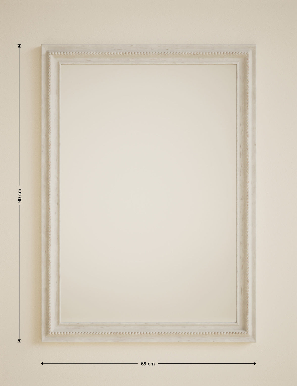 Rectangular wall mirror with wooden frame 90cm x 65cm - British product