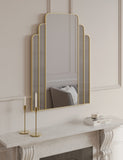 Rectangular wall mirror with metal frame and gold detailing, imported from the UK