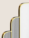 Rectangular wall mirror with metal frame and gold detailing, imported from the UK