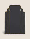 Rectangular wall mirror with metal frame and gold detailing, imported from the UK