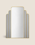 Rectangular wall mirror with metal frame and gold detailing, imported from the UK