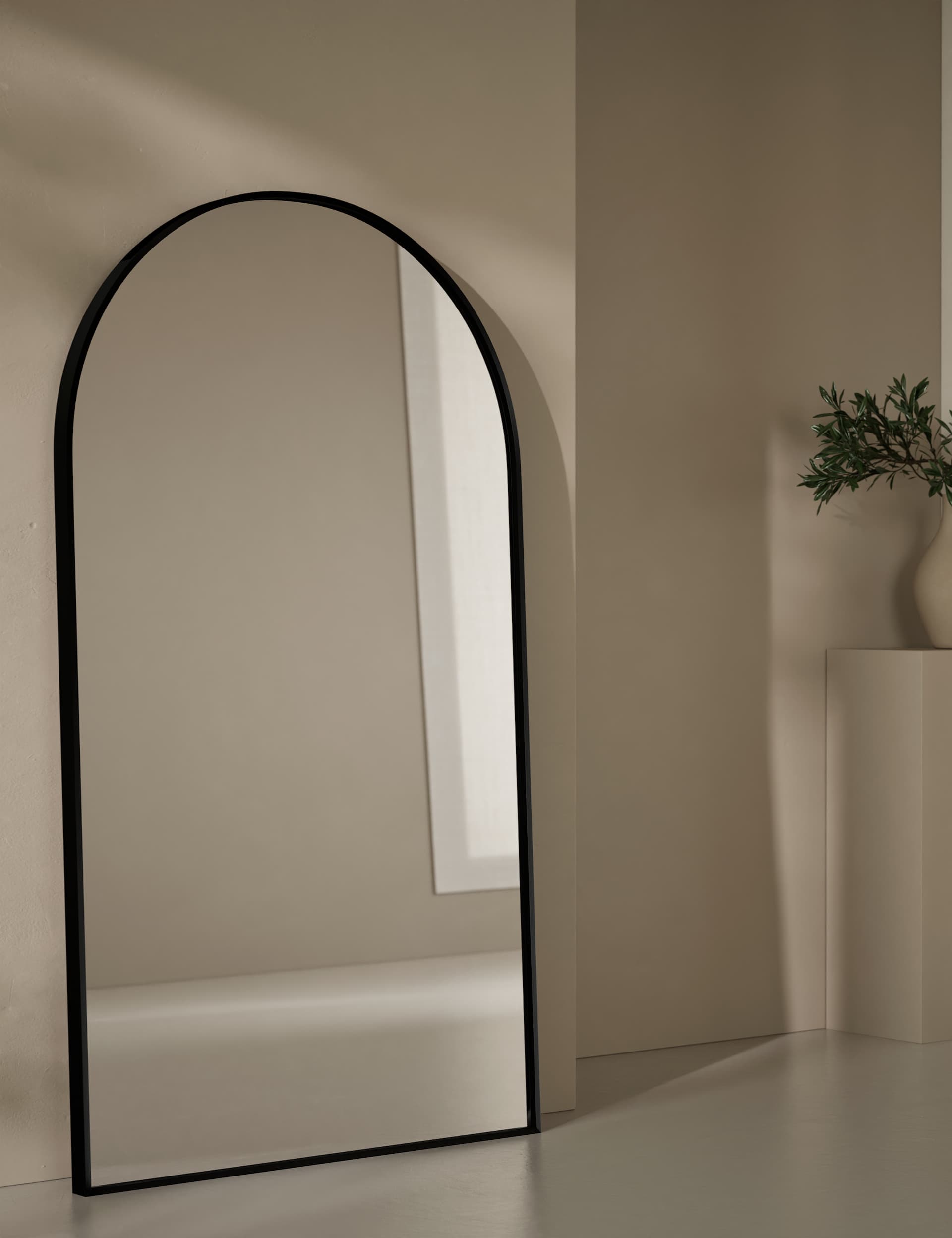 Gold metal arch free standing mirror, UK version