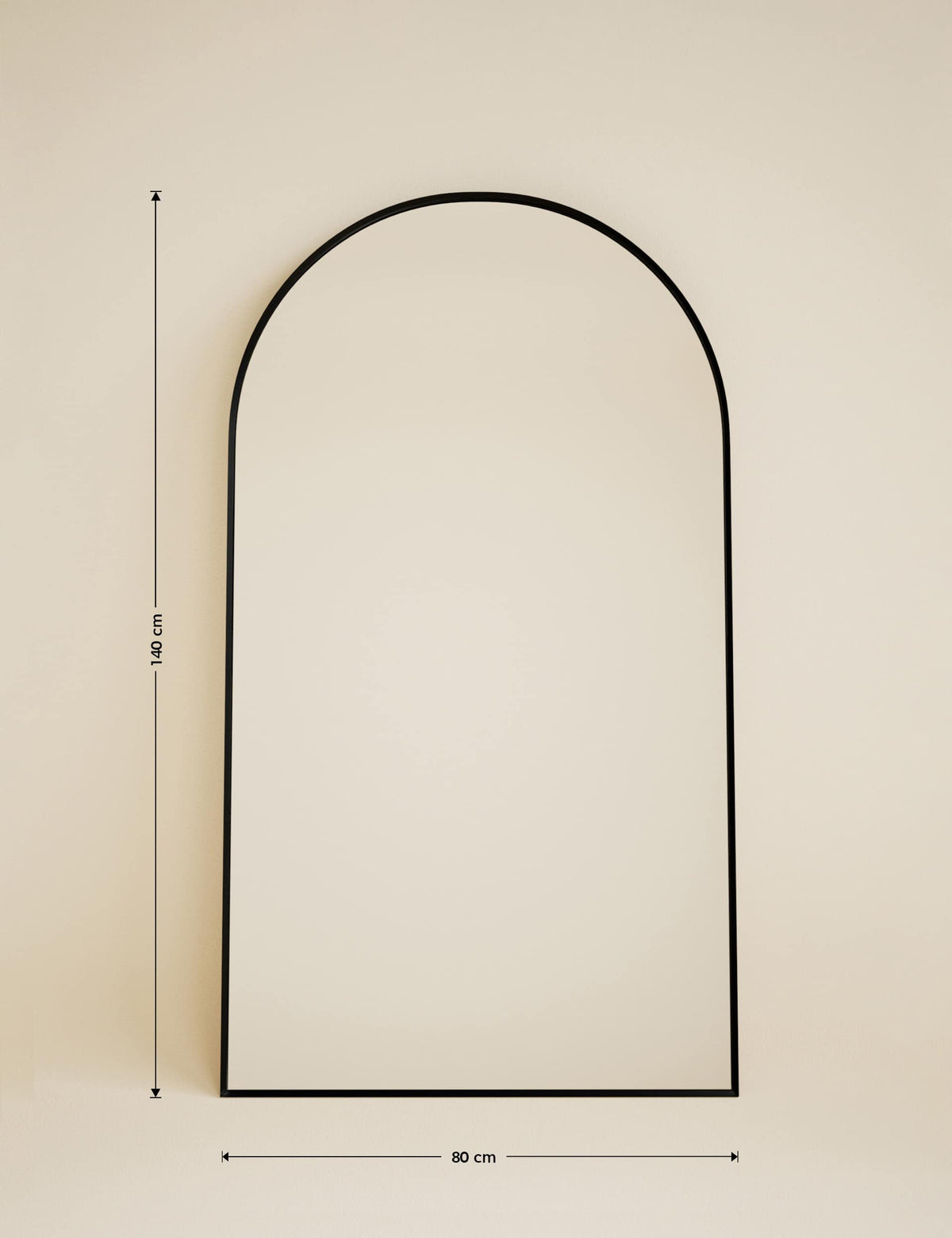 Metal Arch Free Standing Mirror