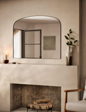 Milan large arched over mantel mirror, imported from the UK