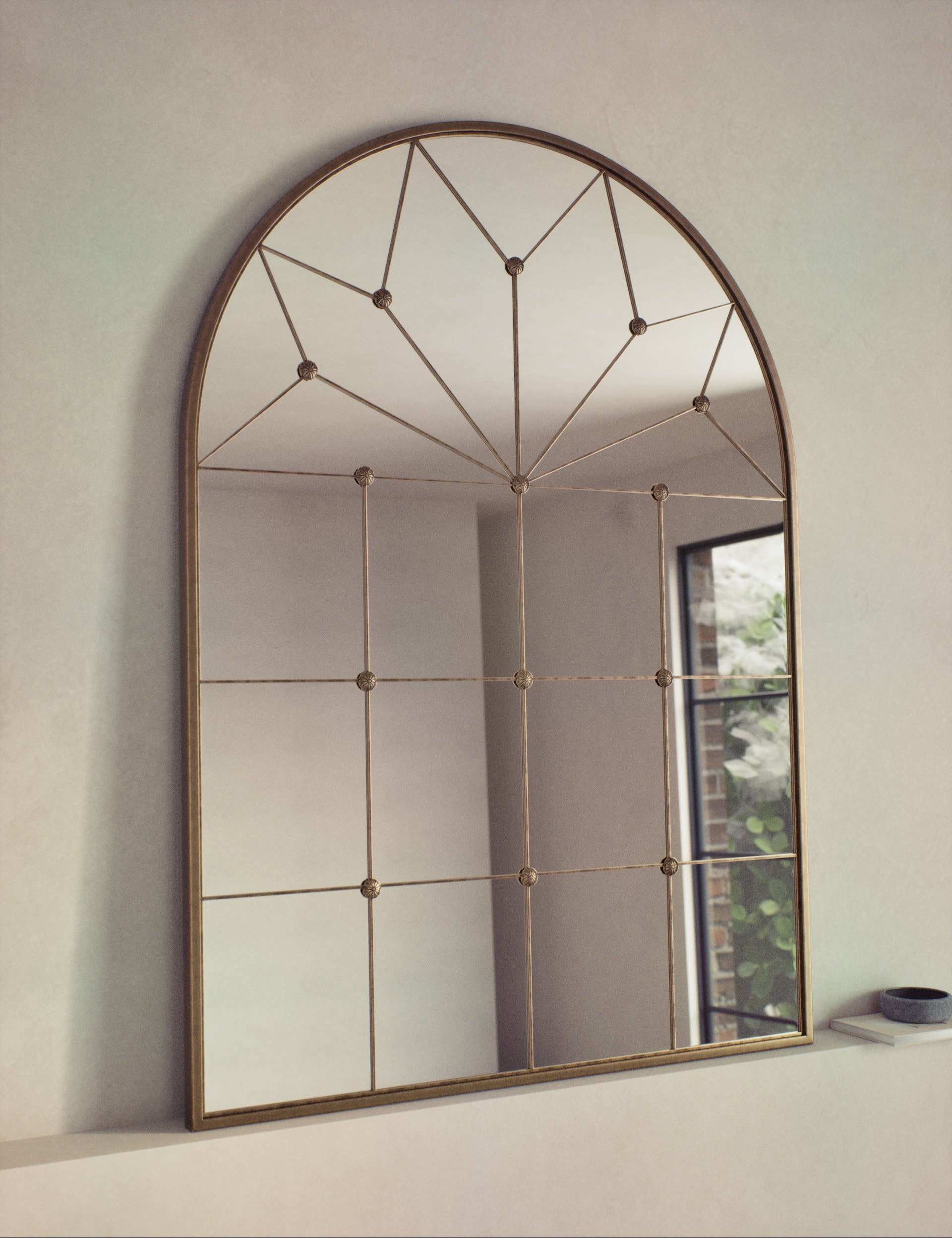 Metal arch wall mirror medium size from a British brand