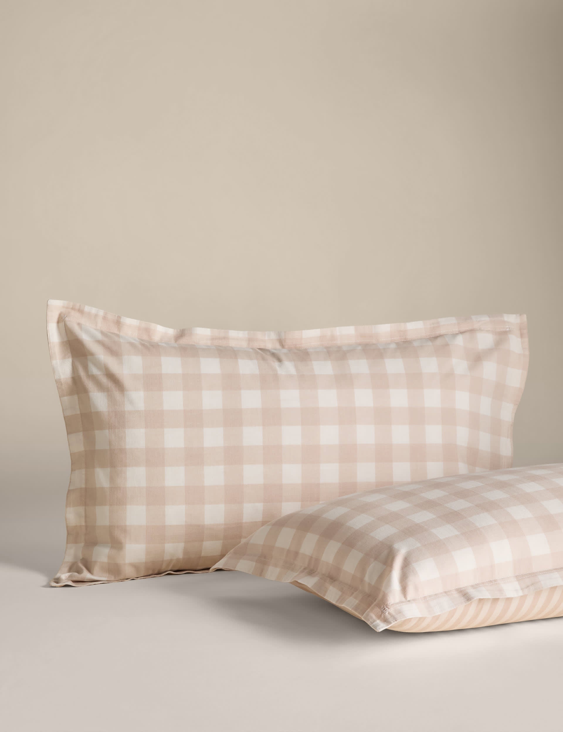 Gingham bedding set pure cotton reversible design (British brand)