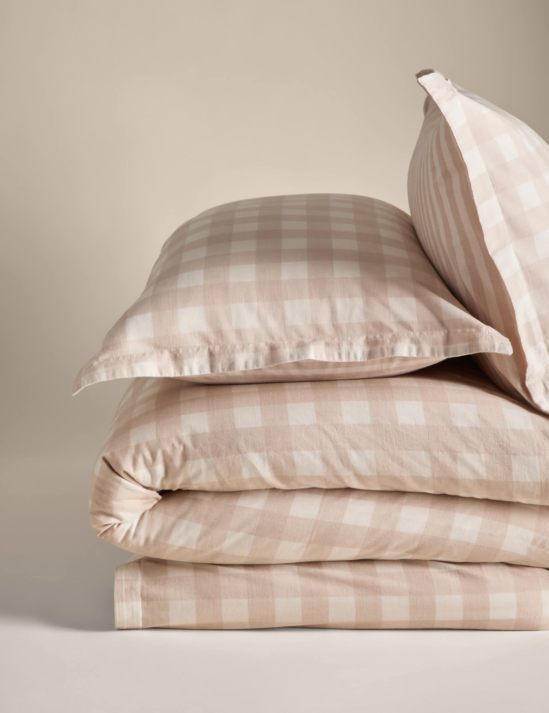 Gingham bedding set pure cotton reversible design (British brand)