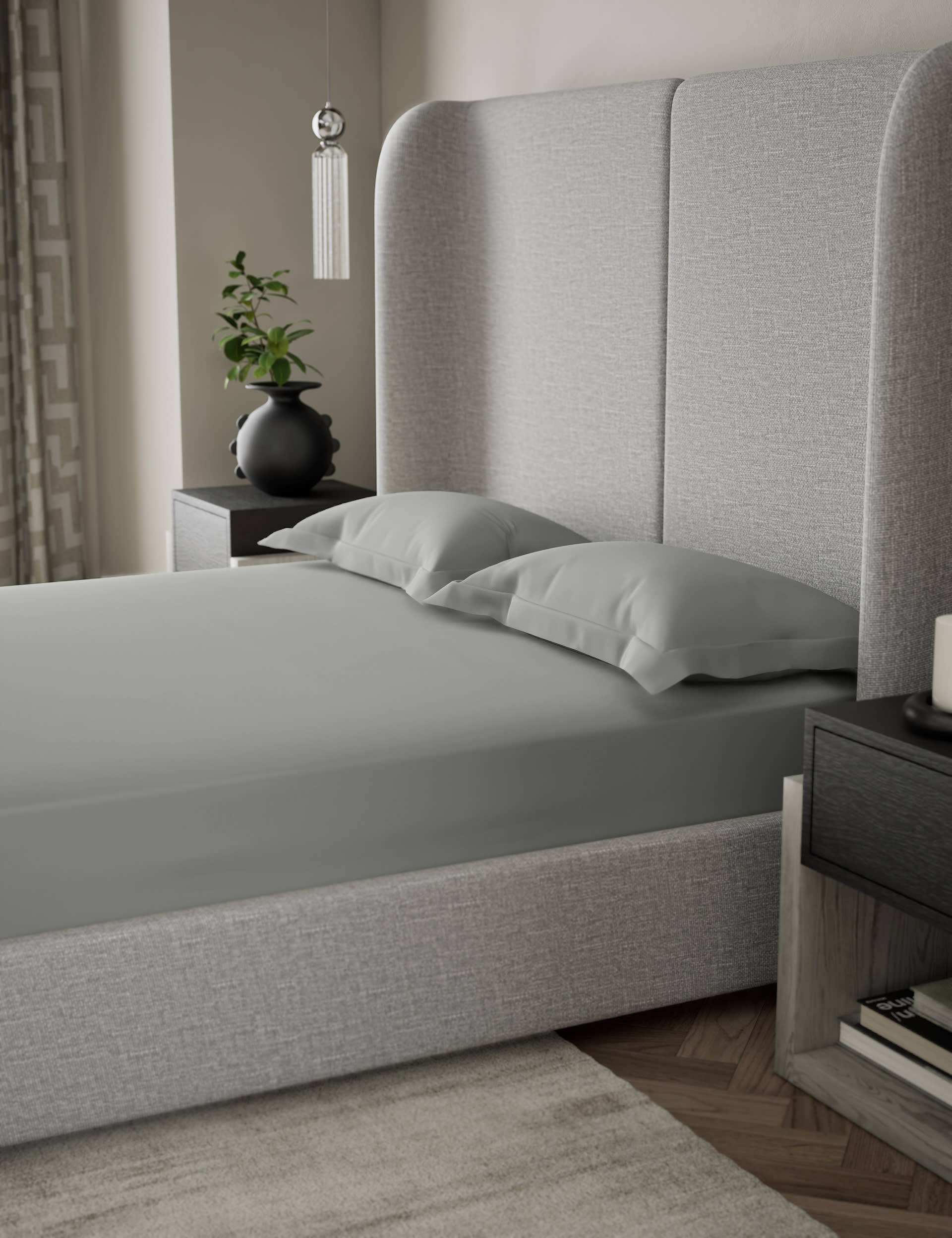 M&S Kelly Hoppen 500TC cotton sateen extra deep fitted sheet 38cm - British product