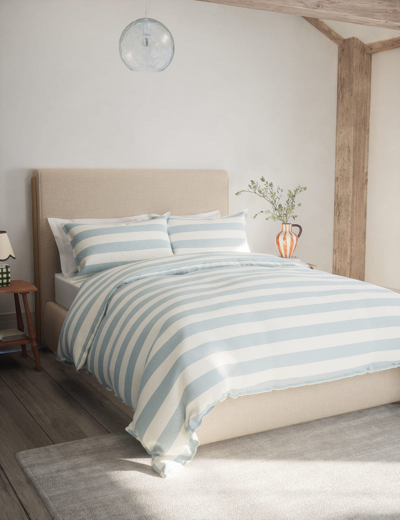 Linen Blend Striped Single Bedding Set, UK version