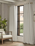 Bouclé eyelet curtains 100% polyester, imported from the UK