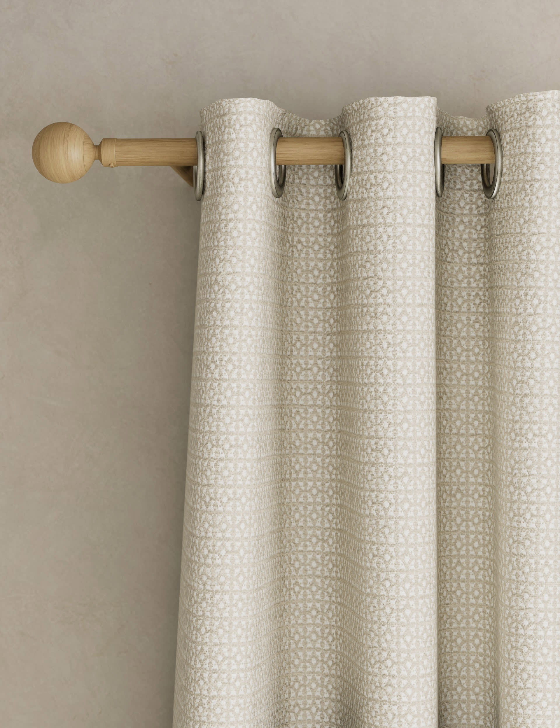 Chenille geometric eyelet curtains - British product