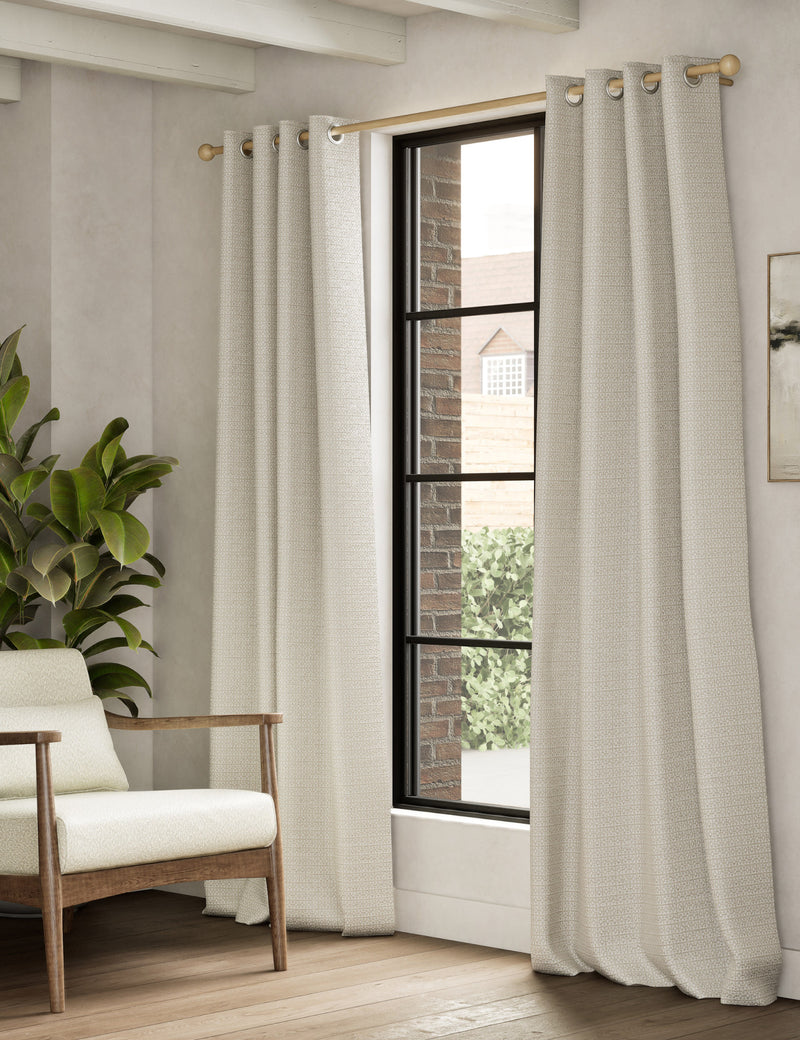 Chenille geometric eyelet curtains - British product