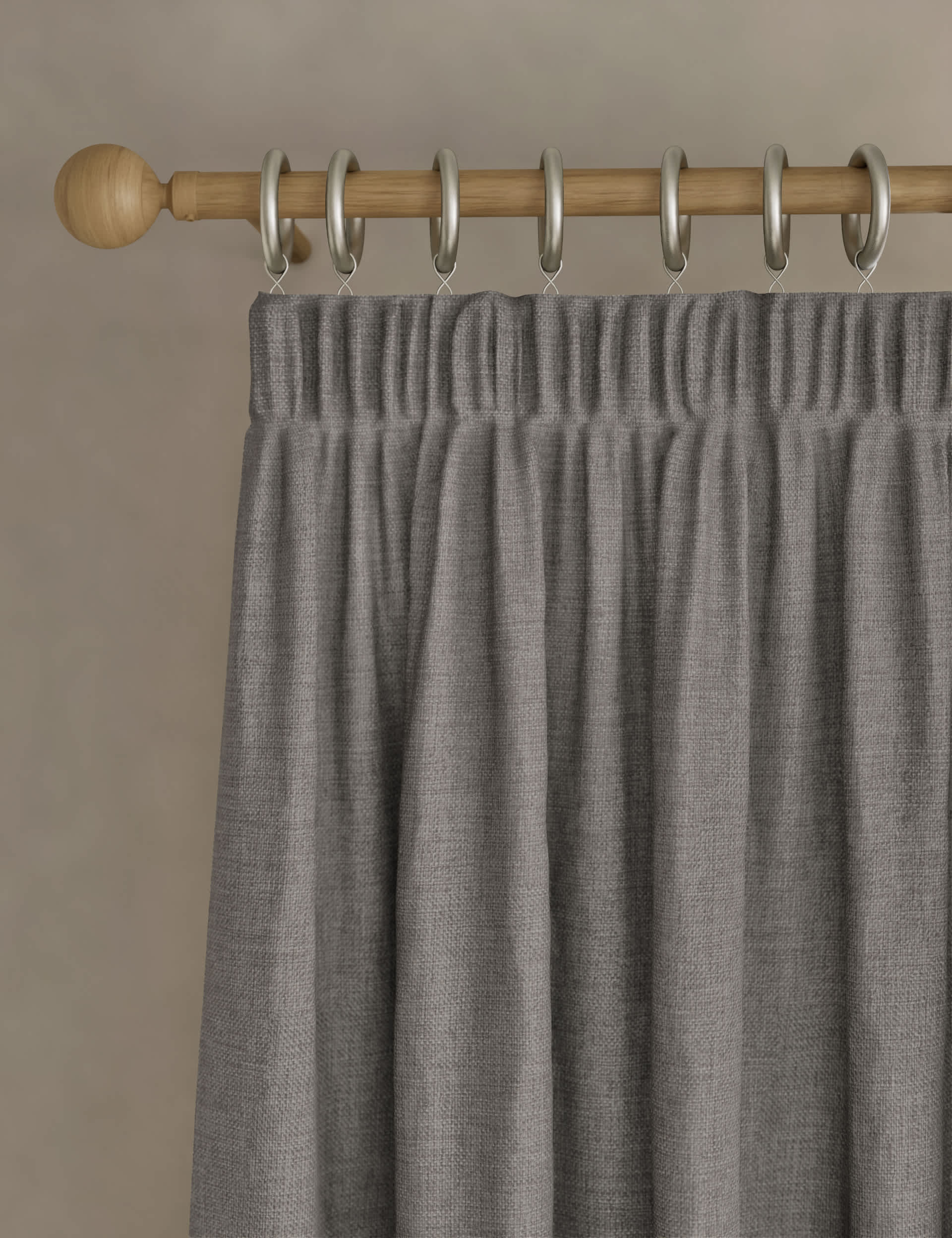 Isabelle pencil pleat blackout curtains polyester - British product