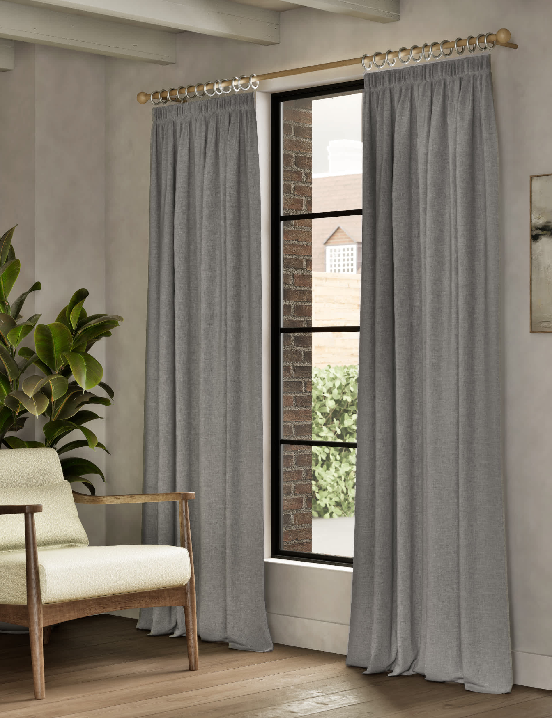 Isabelle pencil pleat blackout curtains polyester - British product