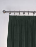 Velvet pencil pleat curtains with thermal lining, imported from the UK