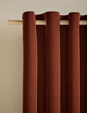 Velvet eyelet curtains with thermal lining, imported from the UK