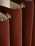 Velvet eyelet curtains with thermal lining, imported from the UK