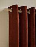Velvet eyelet curtains with thermal lining, imported from the UK