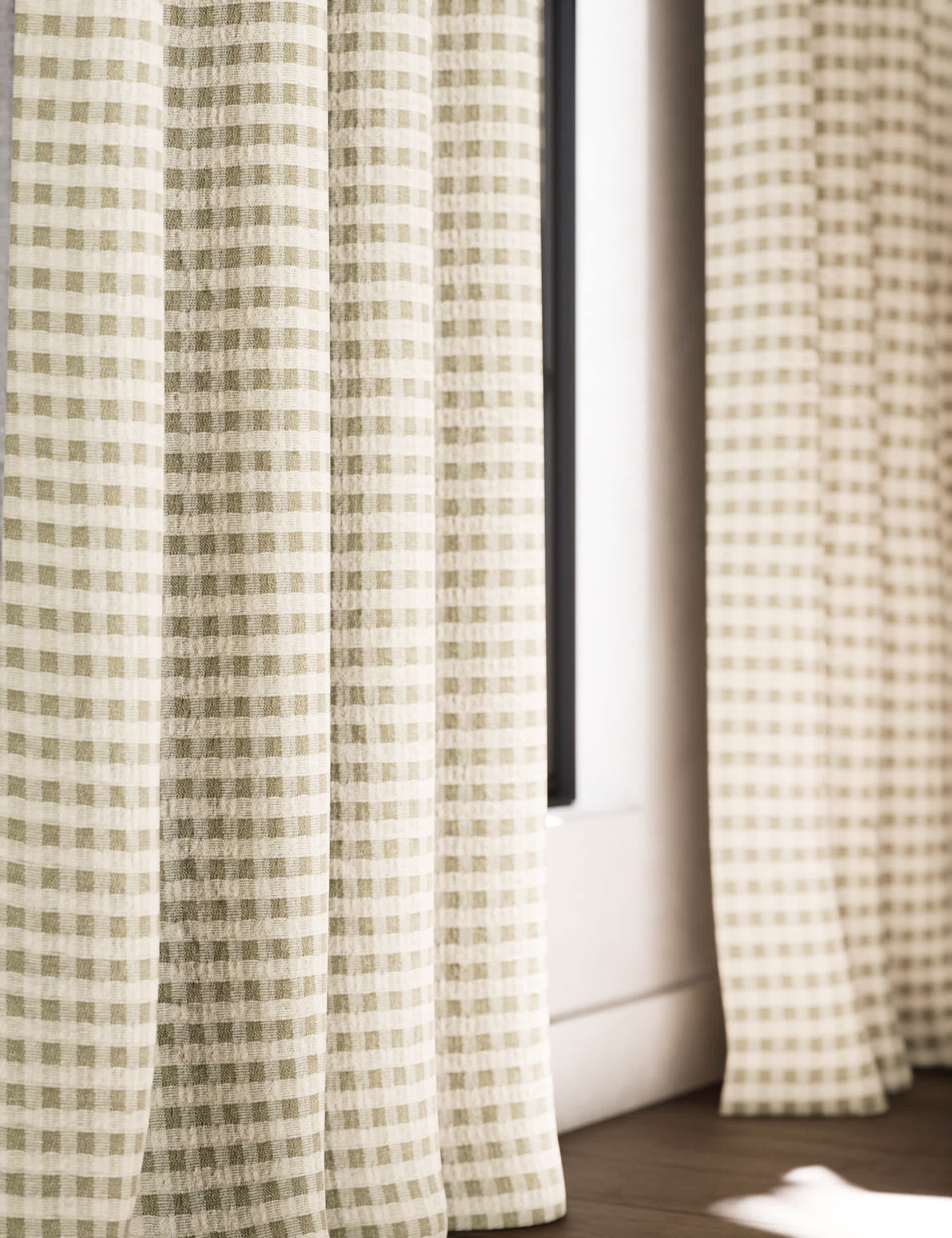 M&S Chenille Gingham Multiway Blackout Curtains