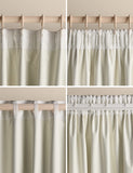 Chenille gingham blackout curtains with multiway header - British product