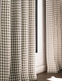 Chenille gingham blackout curtains with multiway header - British product