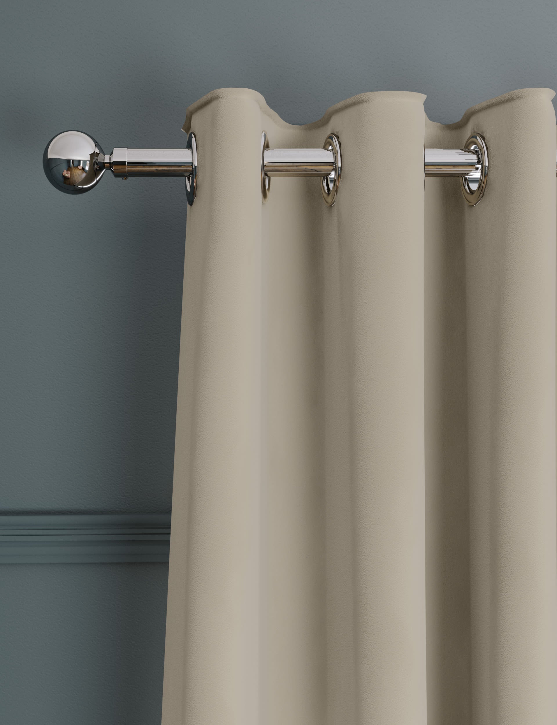 Velvet eyelet ultra thermal curtains (British brand)