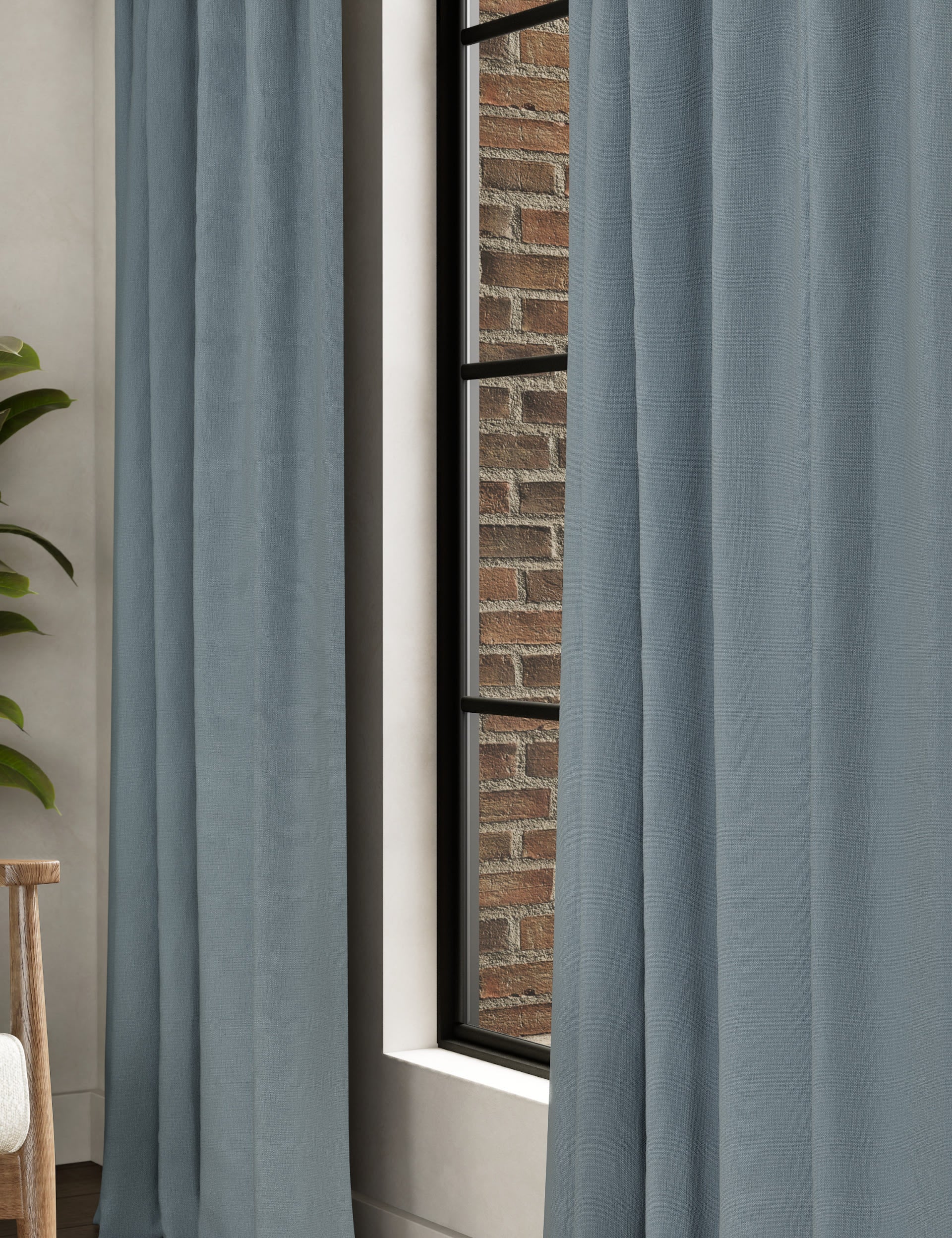 Brushed Pencil Pleat Blackout Thermal Curtains