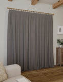 Brushed pencil pleat blackout thermal curtains (British brand)