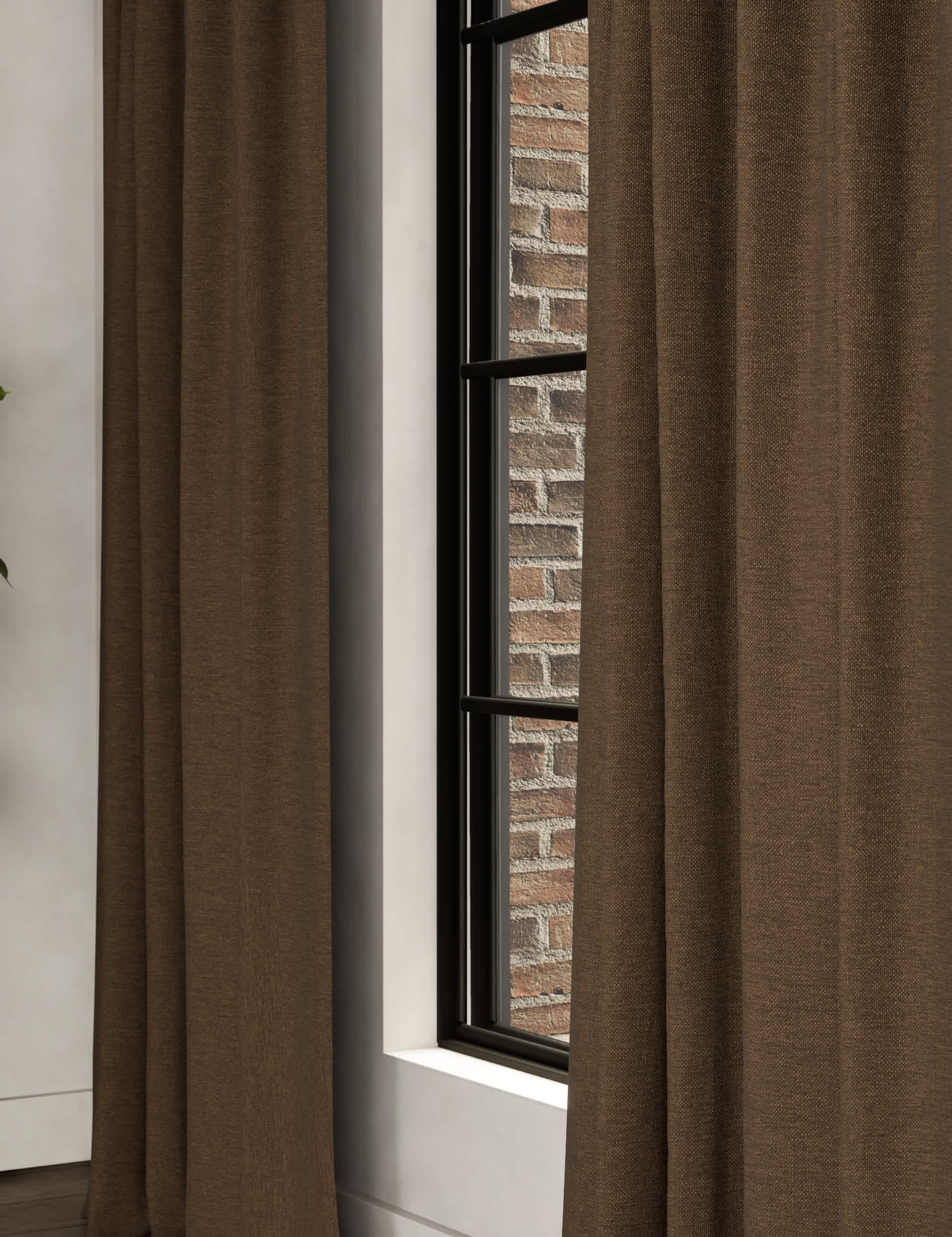 Brushed Pencil Pleat Blackout Thermal Curtains
