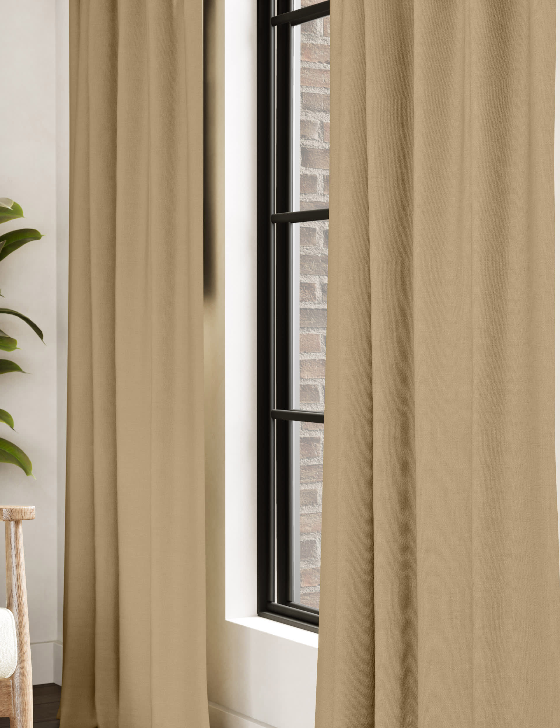 Brushed Pencil Pleat Blackout Thermal Curtains