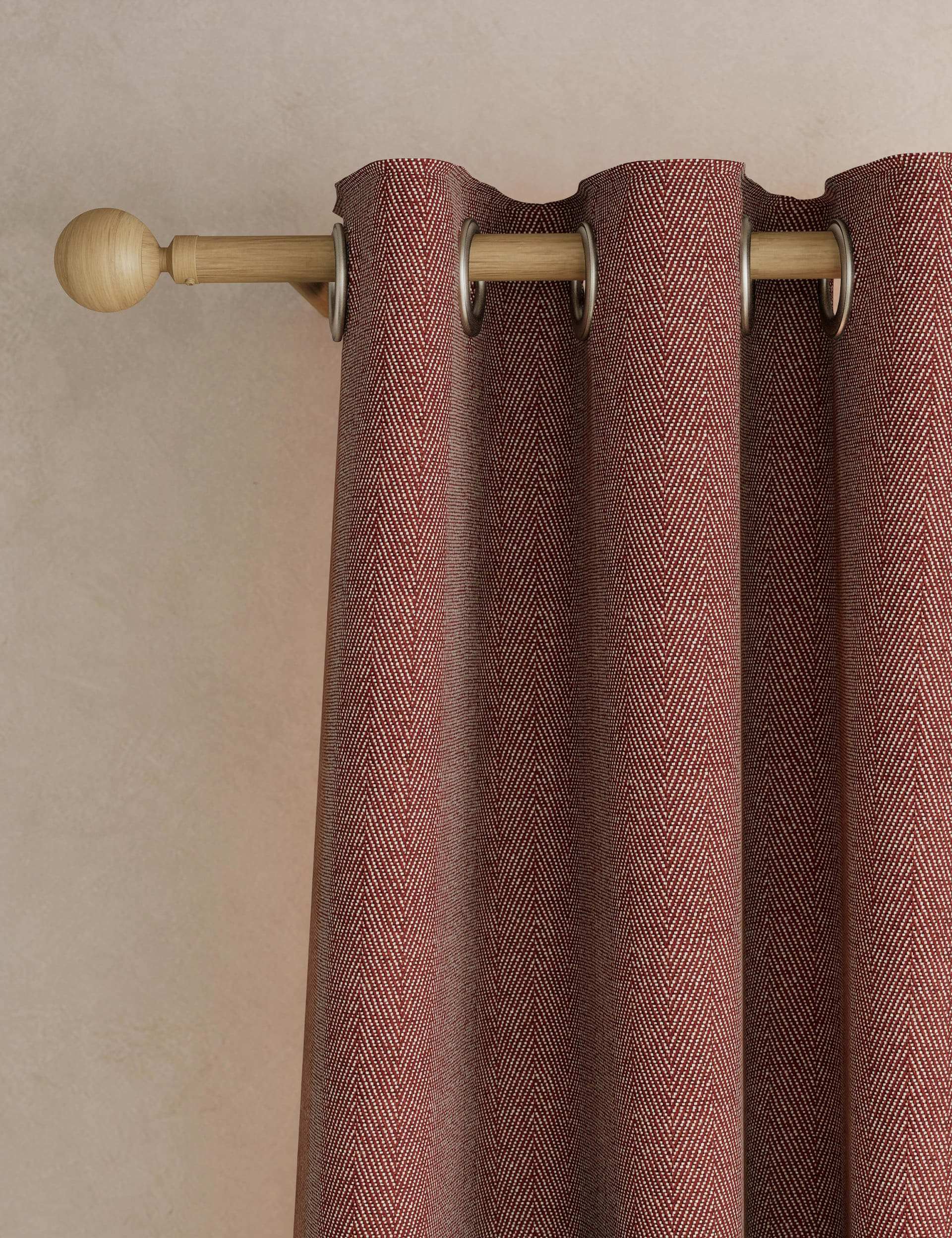 Herringbone eyelet curtains (British brand)