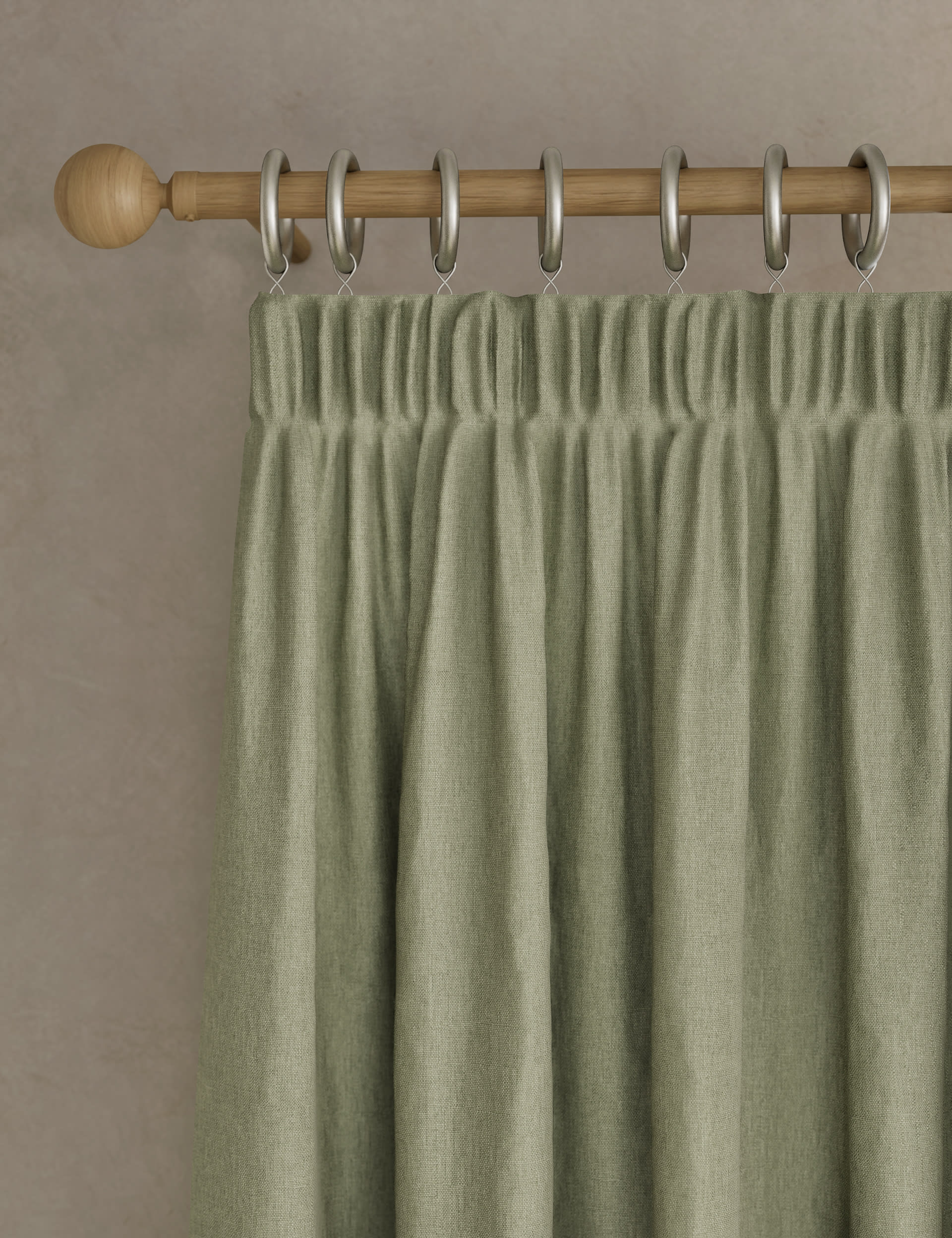 M&S Brushed Pencil Pleat Blackout Ultra Thermal Curtains