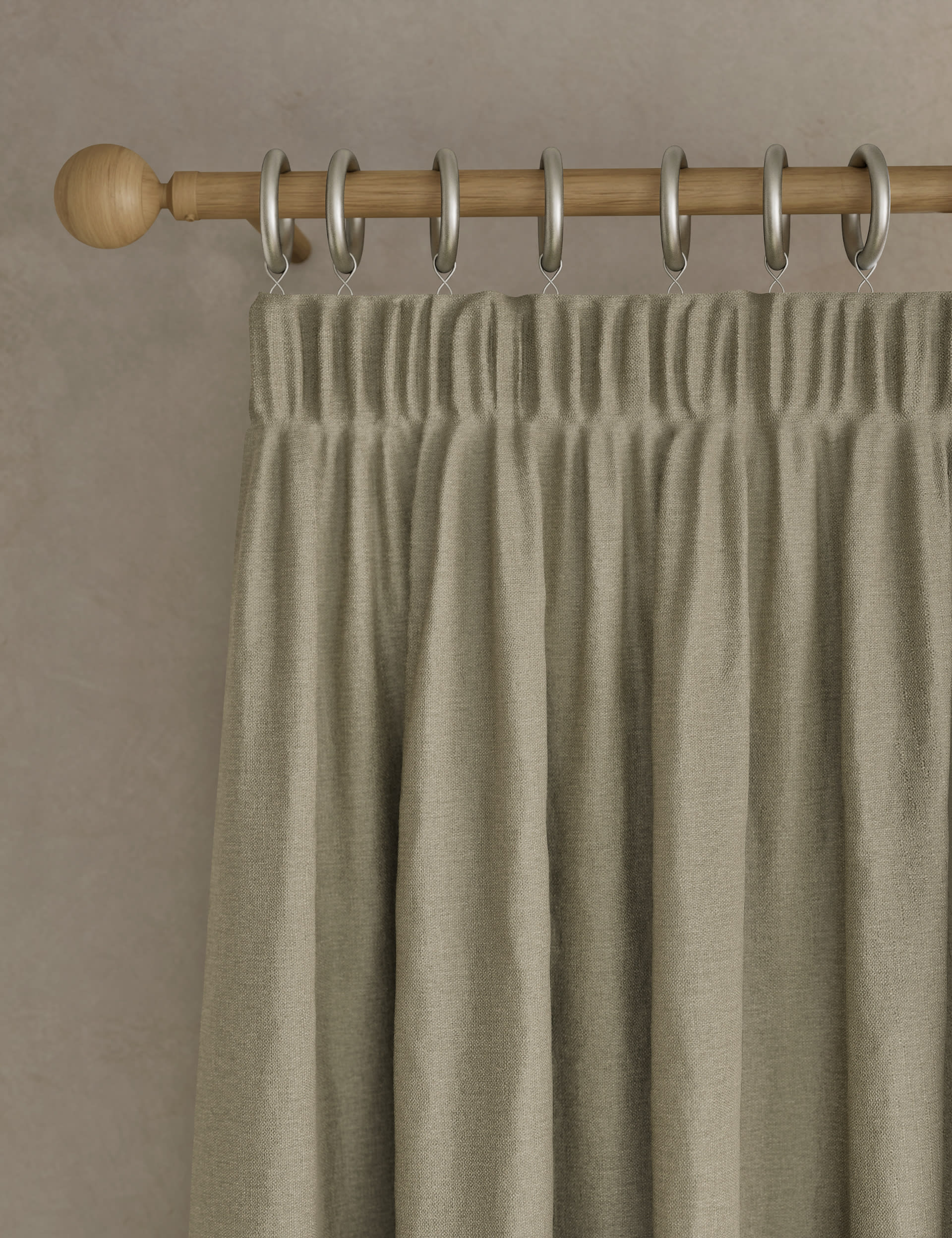 Brushed Pencil Pleat Blackout Ultra Thermal Curtains