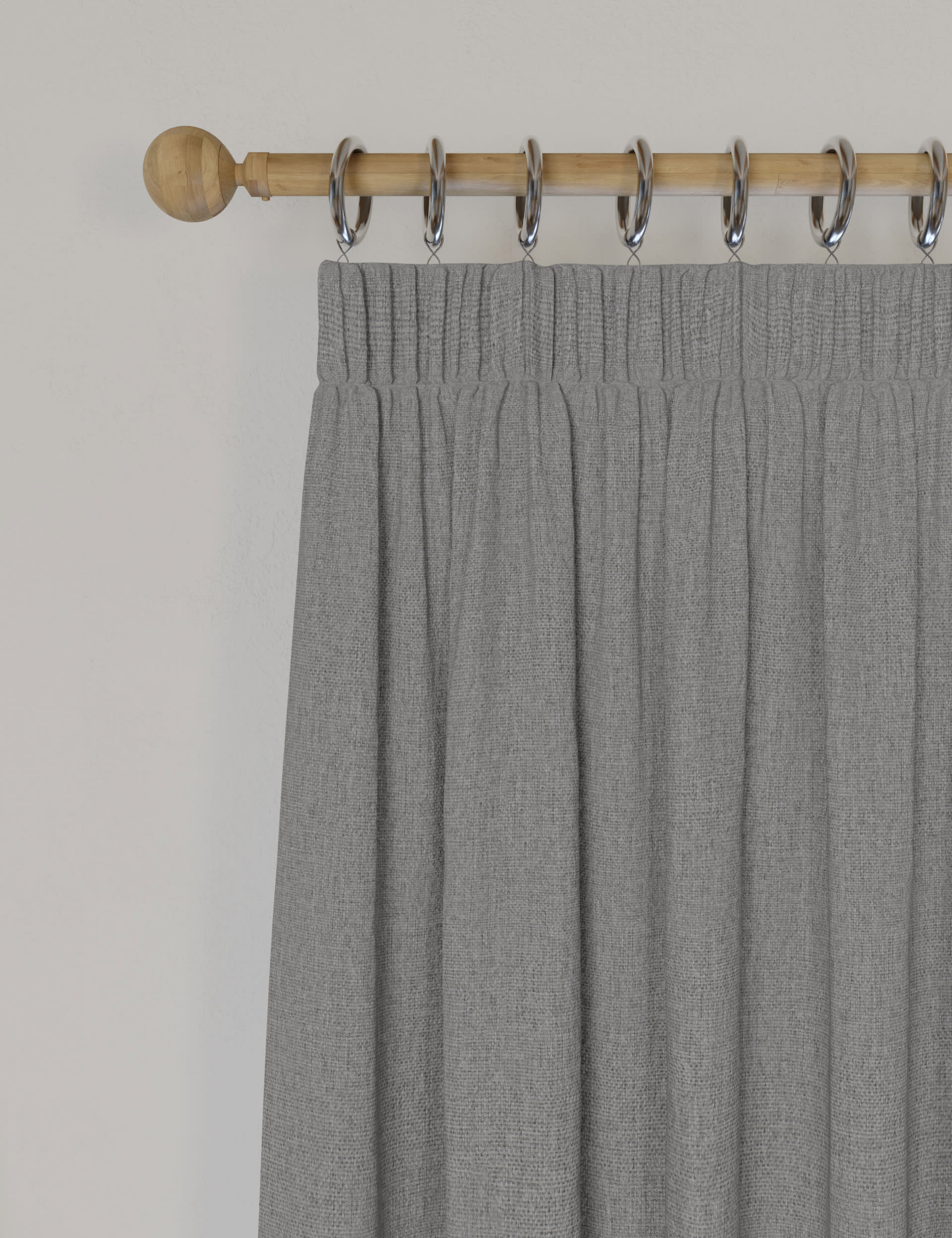 Brushed pencil pleat blackout thermal curtains - British product