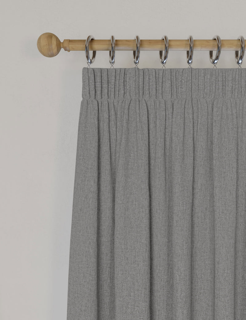 Brushed pencil pleat blackout thermal curtains - British product