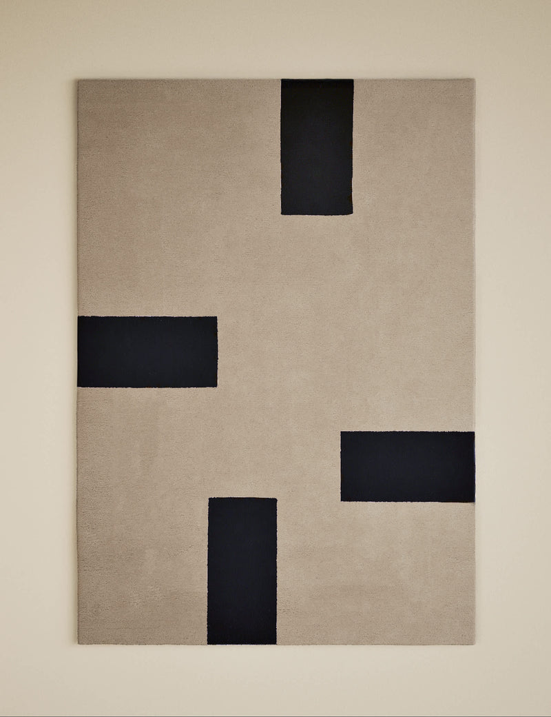 Kelly Hoppen pure wool dash geometric rug, imported from the UK