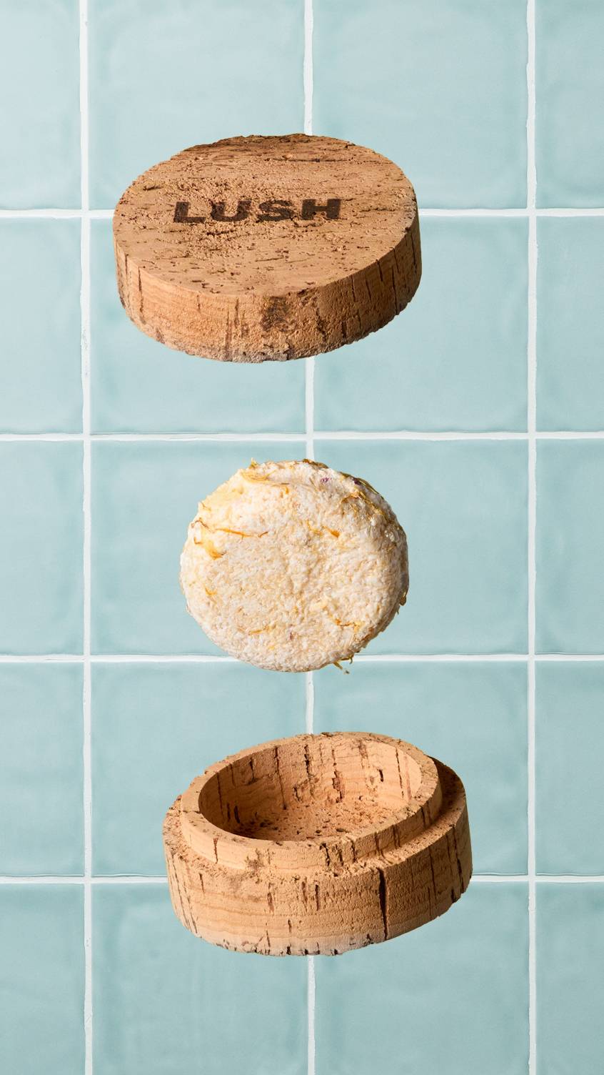 Lush Soak and Float shampoo bar, imported from the UK