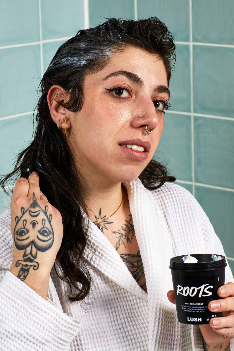 Lush Roots scalp treatment with mint and honey (British brand)