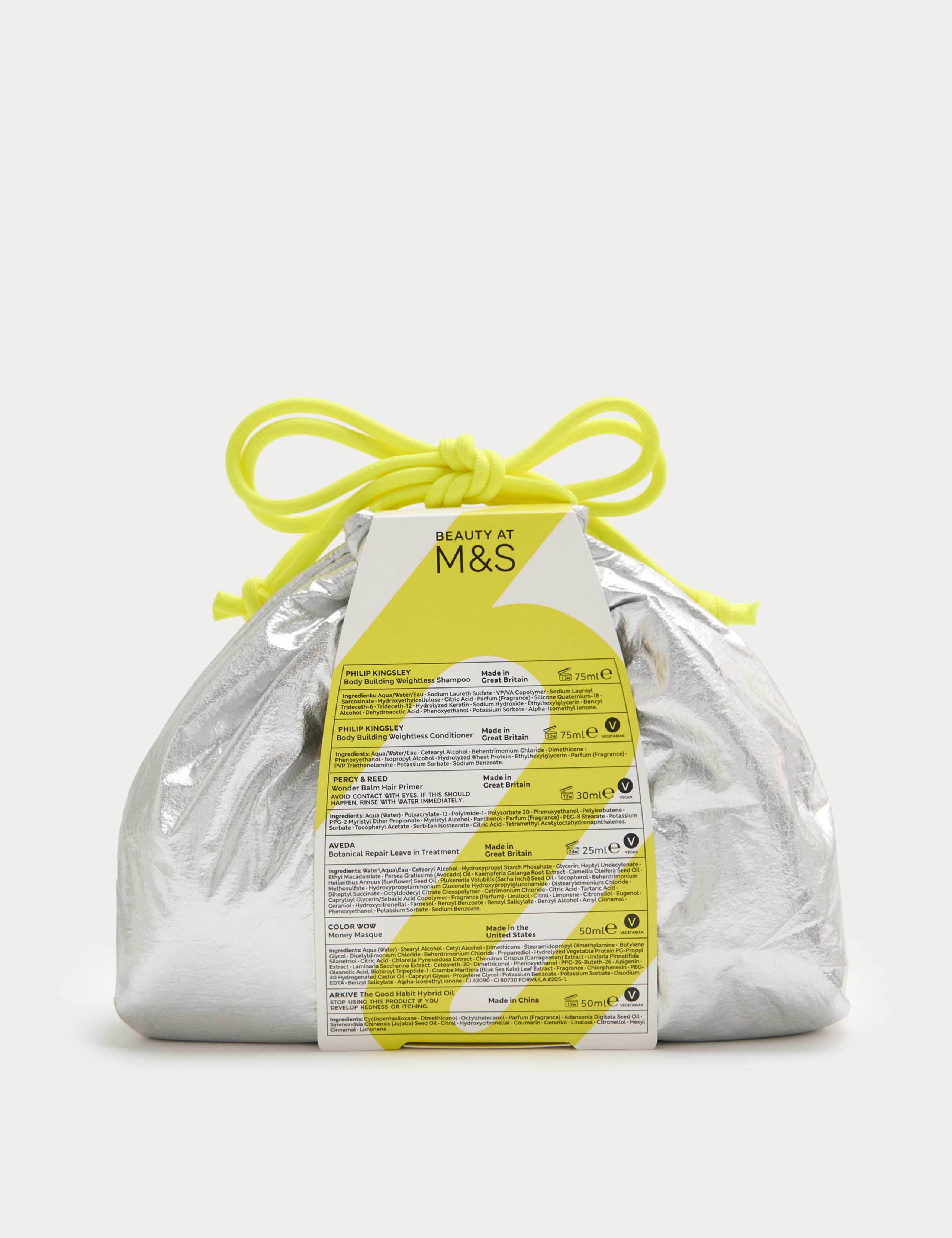 M&S Haircare Gift Bag with metallic bag, UK version