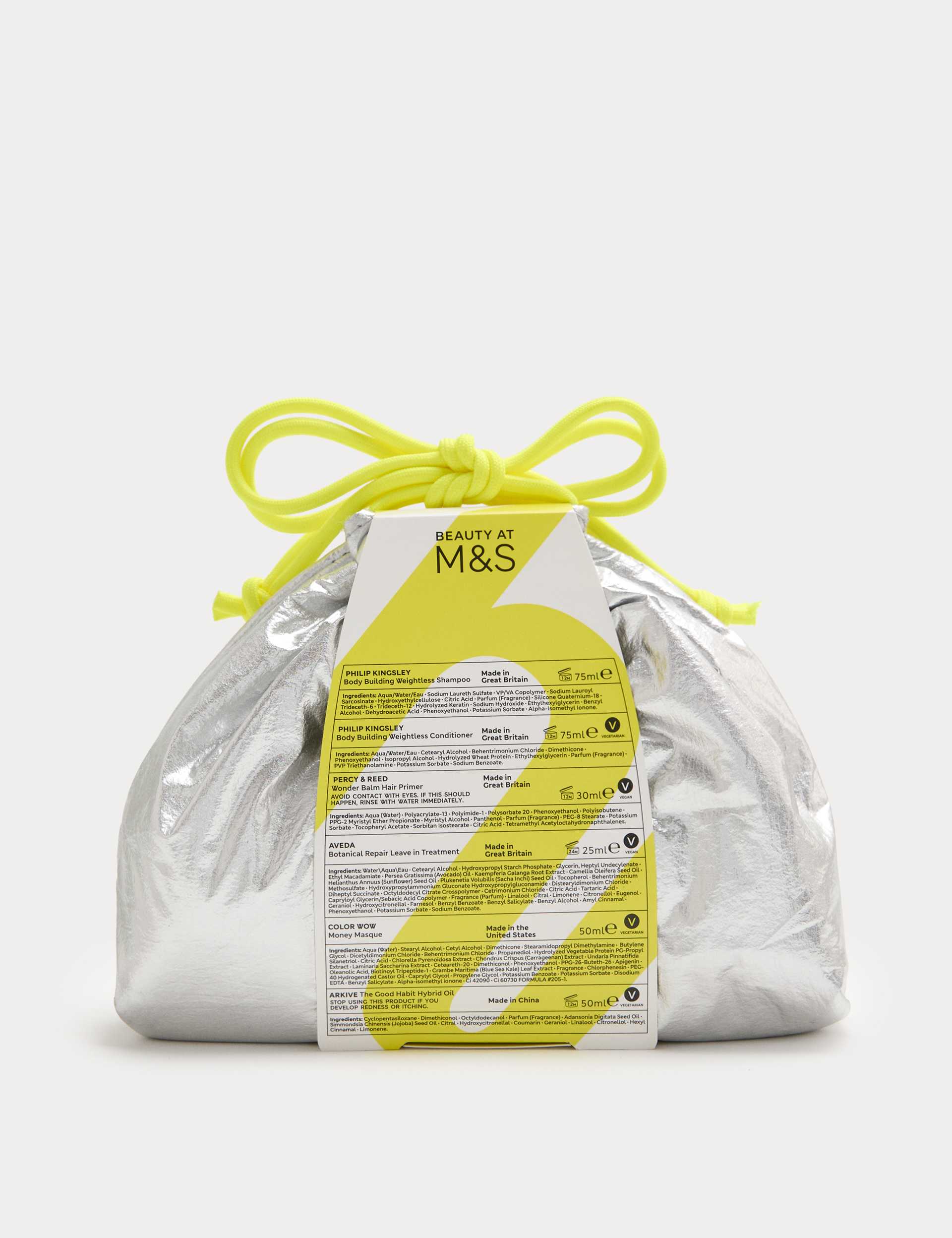 M&S Haircare Gift Bag with metallic bag, UK version