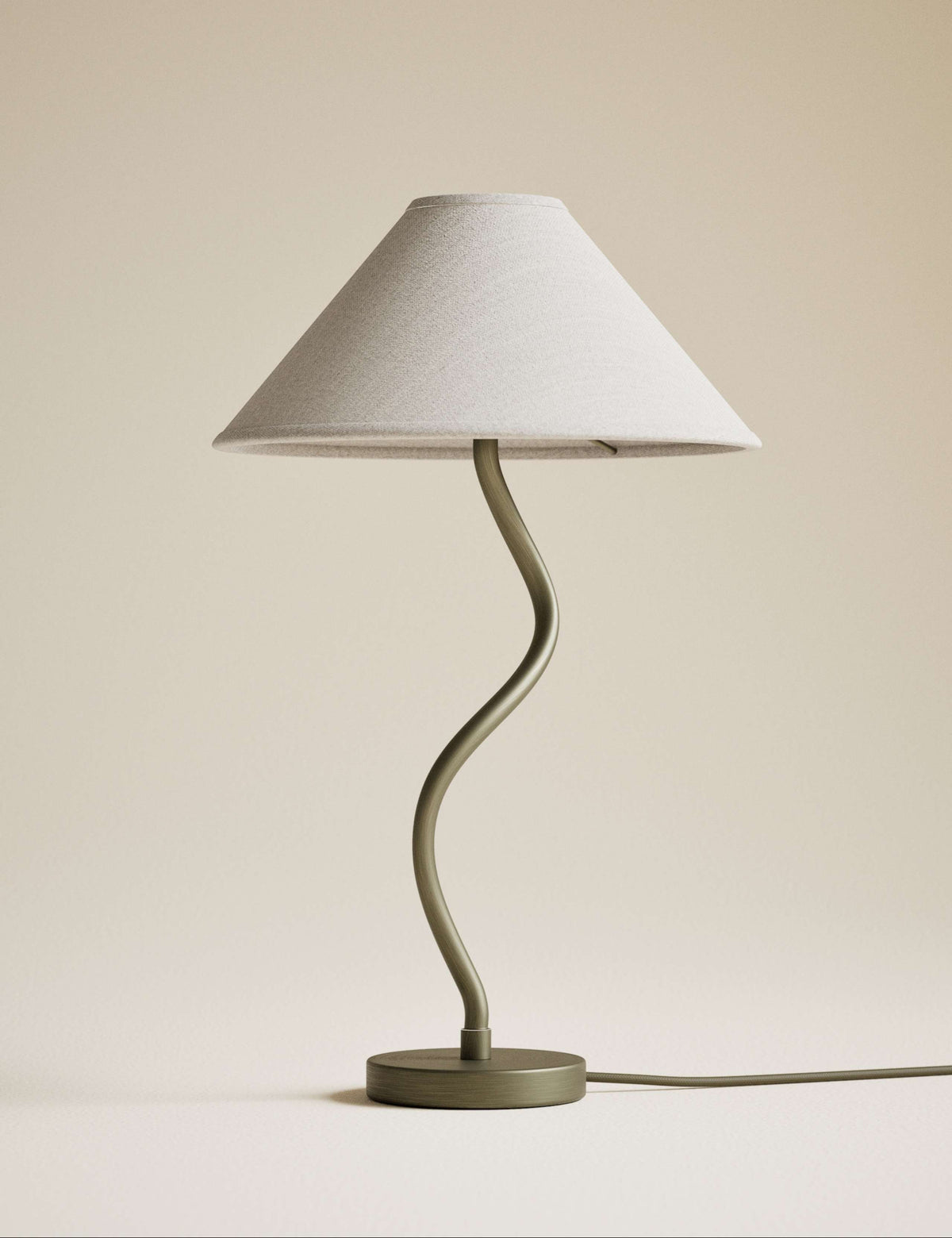 Hallie table lamp with gold base and fabric shade - British product