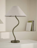 Hallie table lamp with gold base and fabric shade - British product