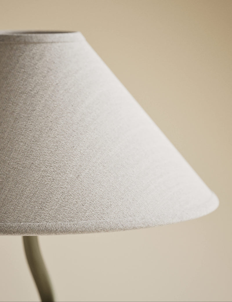 Hallie table lamp with gold base and fabric shade - British product