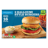 Halloumi and soft cheese burger, imported from the UK