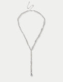 Hammered bead Y-necklace in 90% zinc and 10% brass - British product