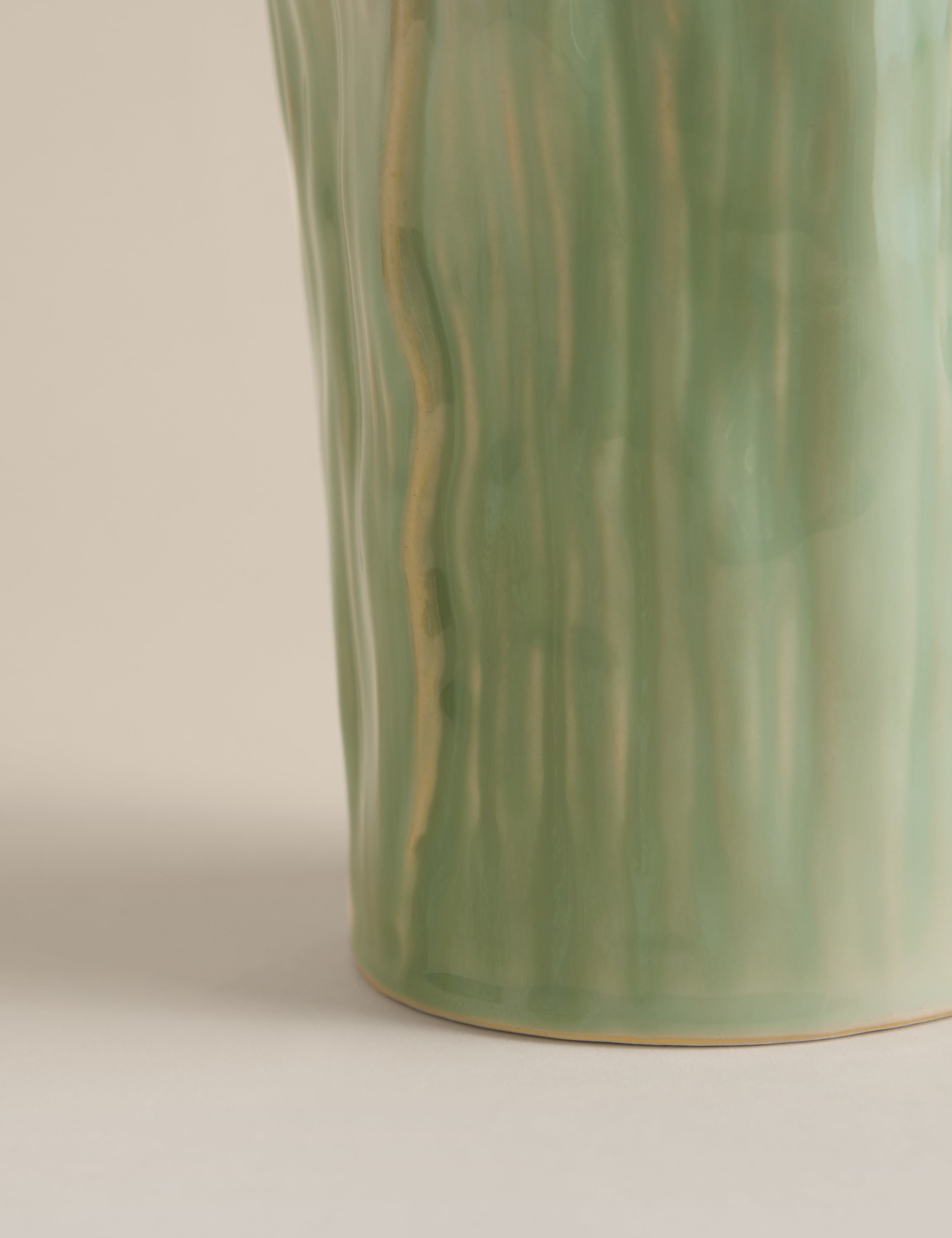 Handkerchief petal ceramic vase with reactive glaze - British product