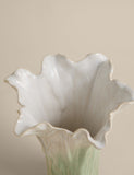 Handkerchief petal ceramic vase with reactive glaze - British product